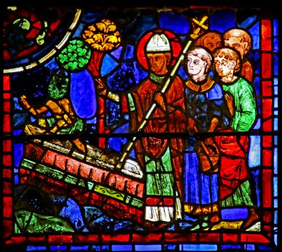 St. Martin Exorcising a Demon from the Tomb of a Supposed Martyr, Scene from the Life of St. Martin, Chartres Cathedral by French School